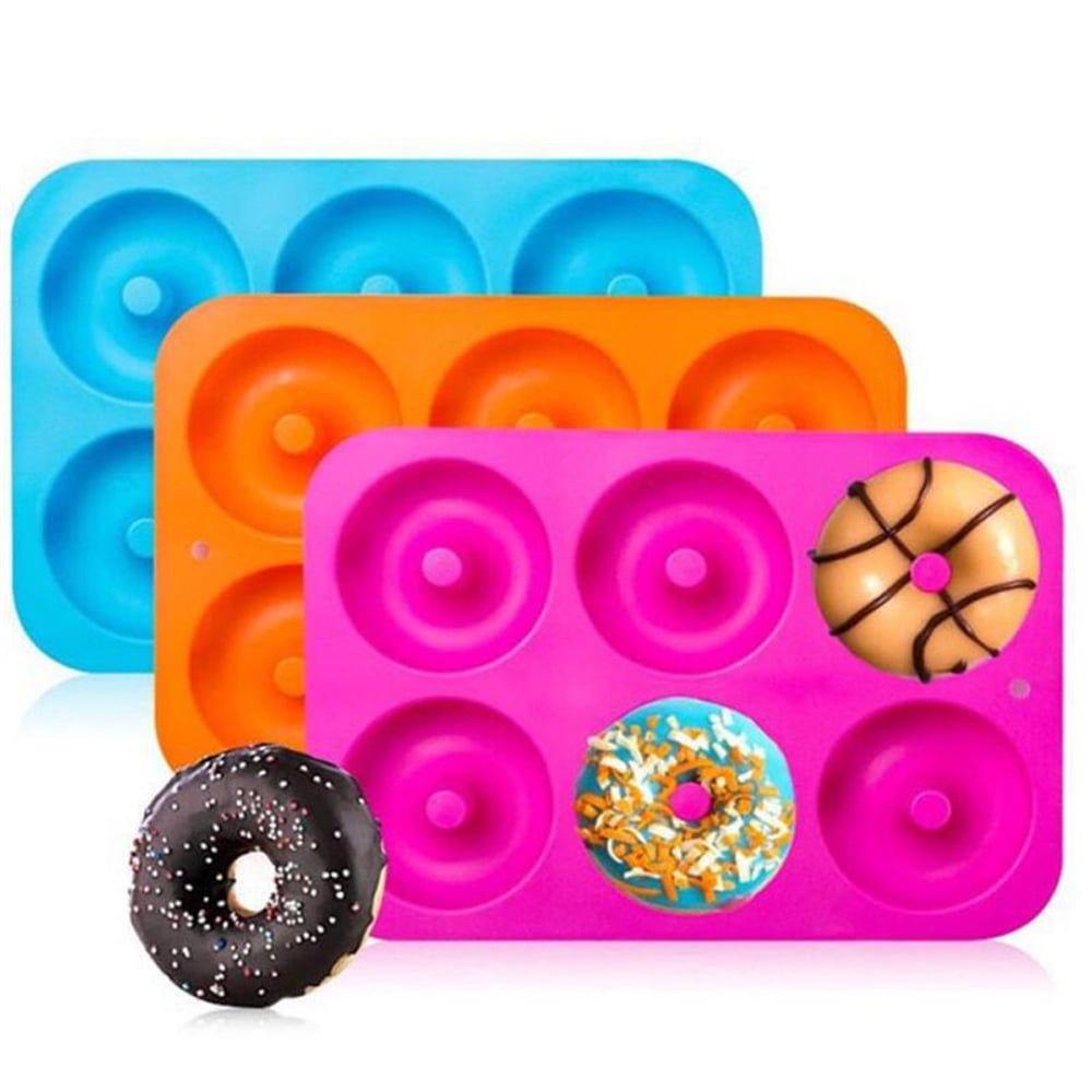 Silicone Donut Baking Pan Silicone Donut Molds Donut Baking Tray with 6