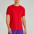 thumbnail image 3 of Men's Sports T-shirts Crewneck Short Sleeve Undershirt Casual Elastic Fitness Running Gym Workout Cool Exercise Athletic Tee, 3 of 6
