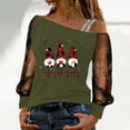 thumbnail image 2 of Funny christmas shirts Off Shoulder long sleeve shirts for women Elegant Lace Blouse Casual Loose Fit Top For Daily Wear And Comfortable Outfits With Fashionable Design And Soft Breathable Fabric, 2 of 4