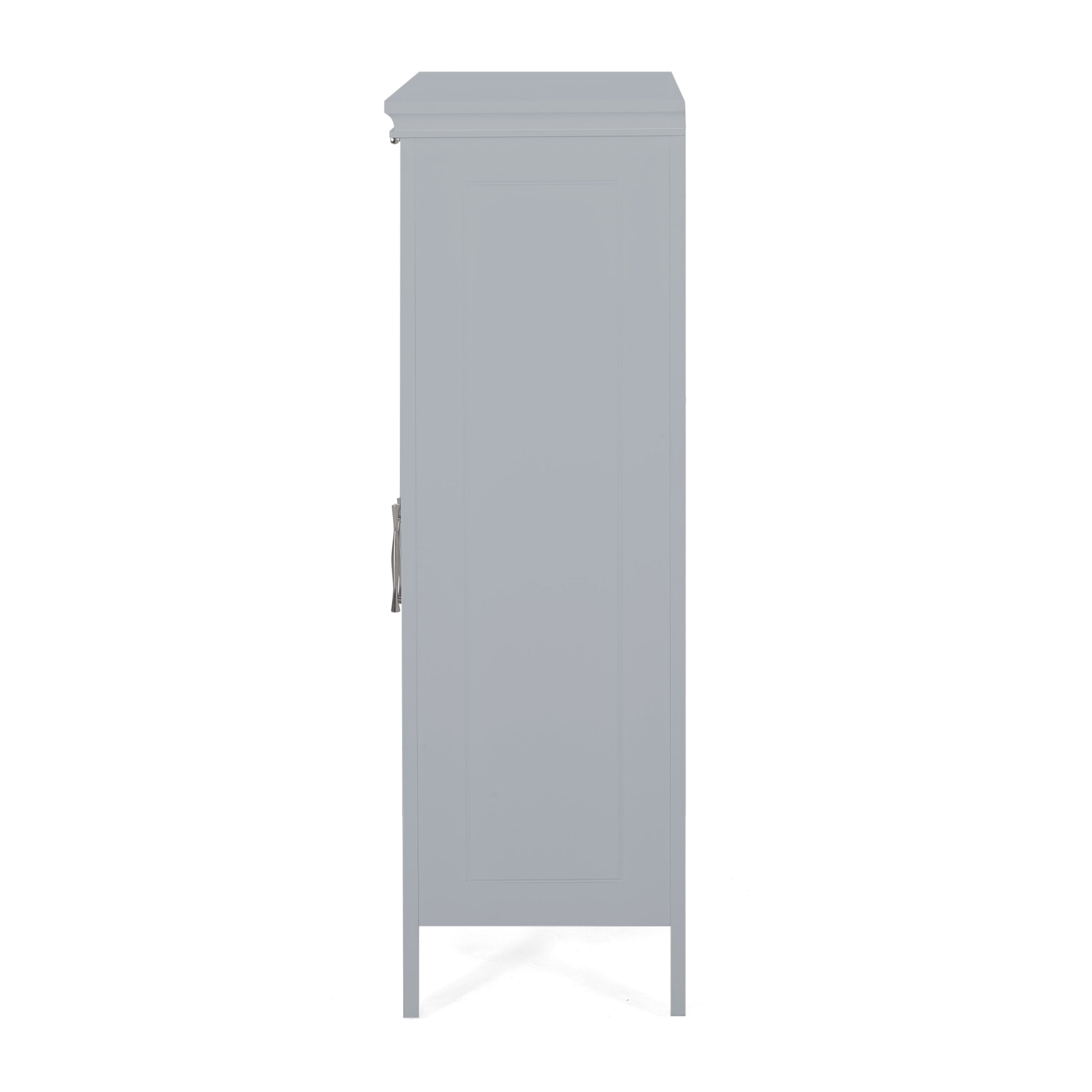 Noble House Tracey 2 Door Bathroom Floor Storage Cabinet with Drawer, Gray