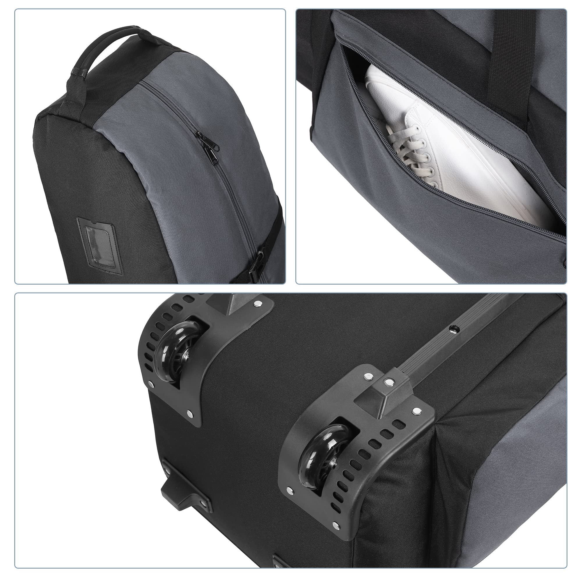 Foldable Padded Golf Travel Bag  Heavy Duty 900d Polyester Club Waterproof Carry Cart With Wheels Soft-sided Spacial Size For Gear Transportation