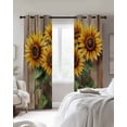 thumbnail image 4 of Sunflowers Kitchen Curtains Rustic Summer Botanical Floral Wooden Grain Cafe Short Curtains for Bathroom Blackout Window Curtain Small Window Treatment Drapes for Bedroom Living Room 52"x45"x2, 4 of 9