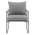 thumbnail image 4 of Dutton Armchair in Charcoal Fabric with Natural Arms and Black Sled Base, 4 of 10