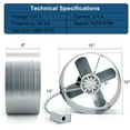 thumbnail image 6 of 15" Gable Mount Vent Attic Fan,Exhaust Ventilation Fan with Adjustable Thermostat & Remote Control Switch for Gable,Home,Shed,Garage,Portable Building,1650CFM,2500 Sq.Ft Coverage Area., 6 of 6