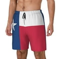 thumbnail image 5 of Men's 2 in 1 Swim Trunks with Compression Liner Lone Star Texas Flag Quick Dry Beach Shorts, 5 of 6