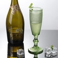 thumbnail image 2 of Verde Copas de Champaña de Vidrio Vintage,Flautas de Champaña en relieve,Copas de Boda para Fiestas Aniversarios Cumpleaños,150 ml,Juego de 4,Apto para Lavaplatos, 2 of 4