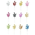 thumbnail image 7 of KYAIGUO 12PCS Simulation Olive Leaves Colorful Glitter Artificial Olive Leaves for Bridesmaid Bouquets Table and Christmas Decorations, 7 of 7