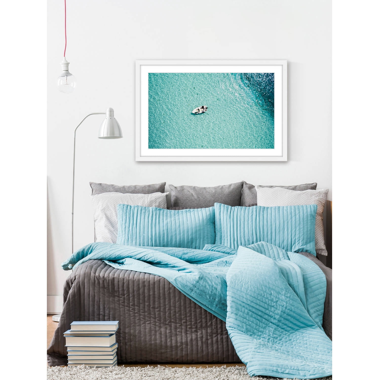 Marmont Hill "Clear Blue Lake" by Hassan Ishan Framed Painting Print