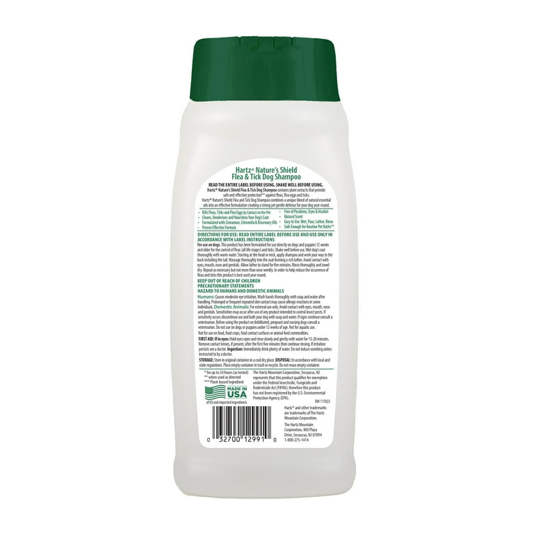 Hartz Nature s Shield Natural Flea Tick Dog Shampoo 14 oz