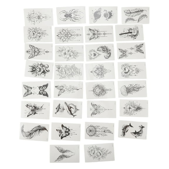 Unique Bargains Christmas 1 Set Realistic Fake Tattoos Dark Series Temporary Tatto for Adult Black