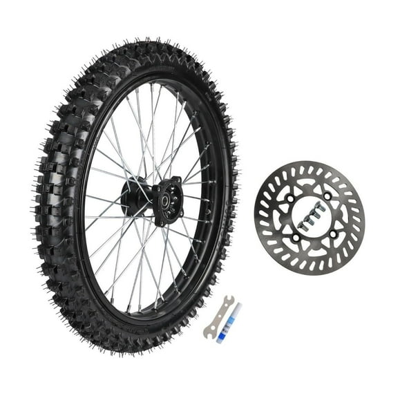 70/100-19 inch Front Wheel Tire and Rim 15mm Bearing   Brake Disc Rotor for Motocross Offroad Dirt Pit Bike 110cc 125cc 140cc 150cc 160cc 200cc 250cc