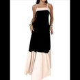 thumbnail image 1 of Vestido de Tirantes para Mujer, y Verano, Estilo Europeo y Americano, Sin Mangas, con Contraste de Colores. Negro L, 1 of 6