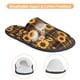 thumbnail image 3 of Fotbe Brown Blue Plaid Sunflower Pantuflas Peludas para Mujer con Estampado, Zapatillas de Peluche, Zapatos de Invierno para Casa, Uso Interior y Exterior-Large, 3 of 8