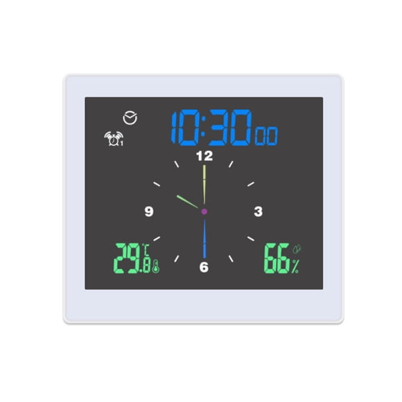 Scienceny Estación meteorológica Digital de 5 pulgadas, termómetro de ventana, hidrómetro, medidor de humedad resistente al agua, reloj con Artesanía Blanco