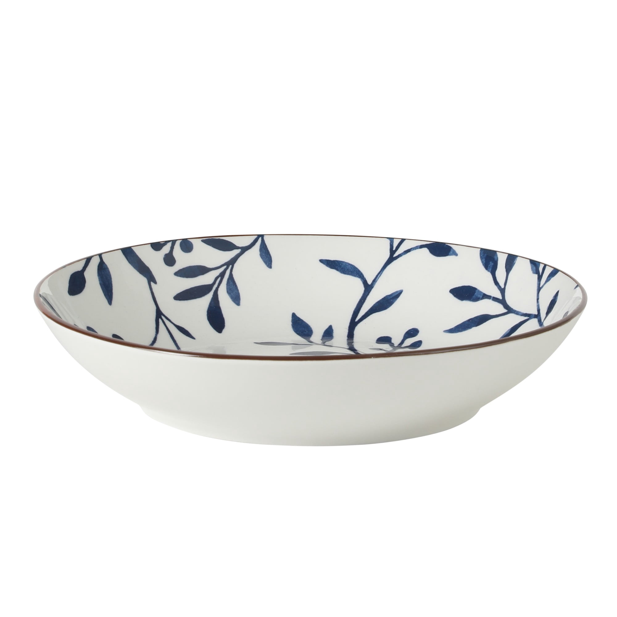 Gibson Home Palace Suite 16-Piece Dinnerware Set, Blue Floral Stoneware Plates & Bowls, Service for 4, Round Durable Everyday Dish Set