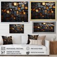 thumbnail image 4 of Designart "Abstract Geometric Grunge Gold Cubes III" Abstract Framed Wall Art Decor - Modern Gold Abstract Geometric Living Room Framed Canvas Art, 4 of 6