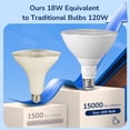 thumbnail image 5 of EDISHINE 4 Pack LED PAR38 Outdoor Flood Light Bulbs, 18W (120W Equivalent), 5000K Daylight, Dimmable Waterproof Flood Light Bulbs, E26 Base, 1800 Lumen for Yard Porch Driveway, ETL Listed, 5 of 8