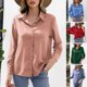 thumbnail image 5 of Camisa de las mujeres Camisa de mujer con botones de manga larga Camisas casuales de oficina Blusa suelta 1 1, 5 of 5