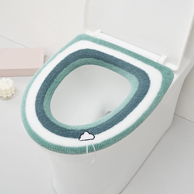 Funda de Asiento de Inodoro de Punto Grueso para Invierno | Lavable | Fibra Acrílica | Súper Gruesa y Suave | 42 X 37 Cm | 1 Unidad