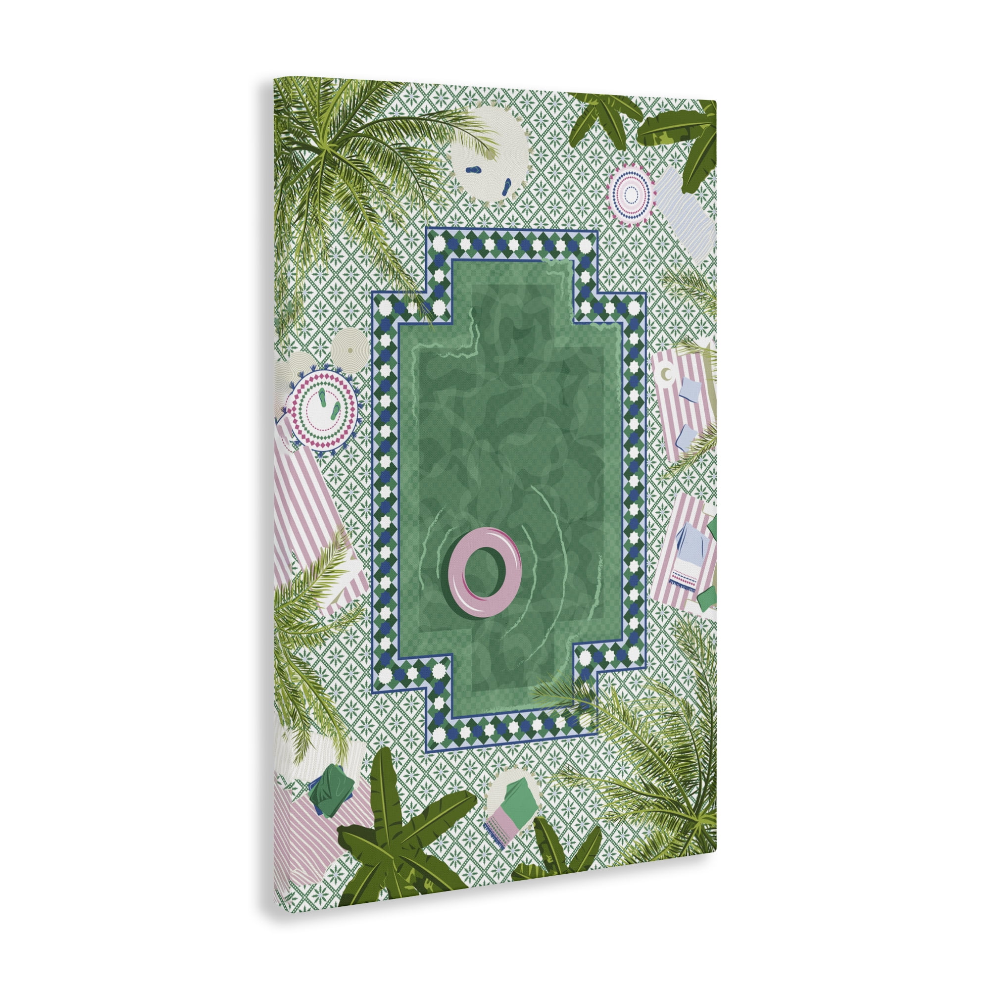 Stupell Industries Morocco Riad Pool Canvas Wall Art, design by Vero Illustrates