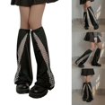 thumbnail image 2 of Punk Mesh Patchwork Flared Leg Warmers Elastic Foot Covers for Women and Teen Grunge Baggy Boot Covers Socks, 2 of 7