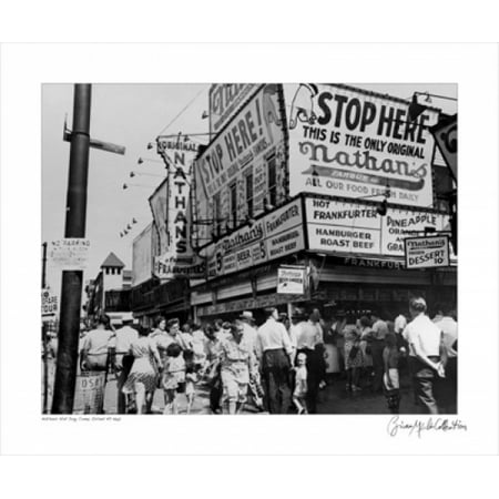 Nathans Hot Dogs Coney Island New York 1960 Poster Print by Merlis Collection (18 x