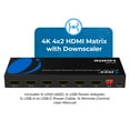 thumbnail image 2 of OREI 4K HDMI Matrix Switch 4 X 2, Switcher 18G UltraHD with Arc Supports Upto 4K @ 60Hz & 1080P IR Remote Control - Full Matrix Selection, 2 of 8