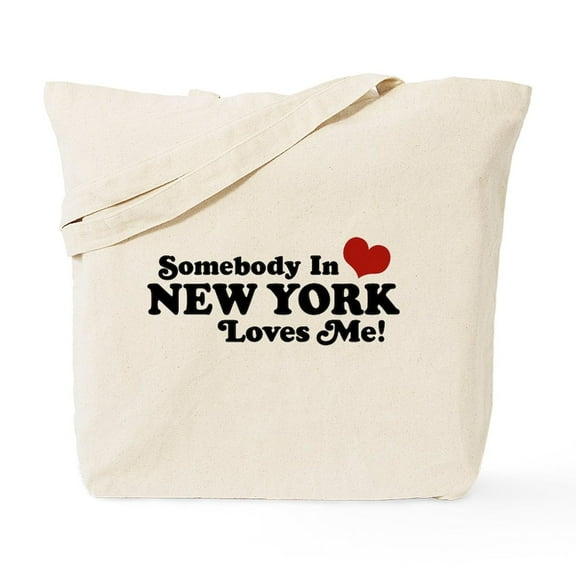 CafePress - Somebody In New York Loves Me Tote Bag - Unisex Canvas Tote Bag, Beige, 1-Piece
