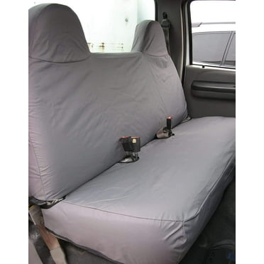 F236 1999-2007 Ford F250-F550 Regular, Xcab and Crew Cab Pickup Truck Front Solid Bench Seat with Molded Headrests in Gray Twill