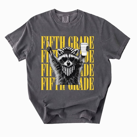 Fifth Grade Teacher T-Shirt, Funny Feral Raccoon Teacher Tee, 5th Grade Teacher Team Shirt, Back to School Gift