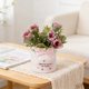thumbnail image 4 of Bonsái de flores artificiales con maceta de cerámica para decoración del hogar u oficina, centro de mesa de bajo mantenimiento, estantería y decoración de escritorio, 4 of 5