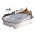 thumbnail image 3 of TISHITA Cat Litter Box Cats Litter Basin Semi Enclosed with High Side Cat Litter Tray white, 3 of 7