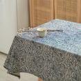 thumbnail image 5 of Japanese Rectangle Tablecloths In Linen,Printed Tablecloth With Tassel Washable,Stain Resistant Furniture Table Covers For Dining Kitchen Writing Desk Picnic-C-110x110cm(43x43"), 5 of 9