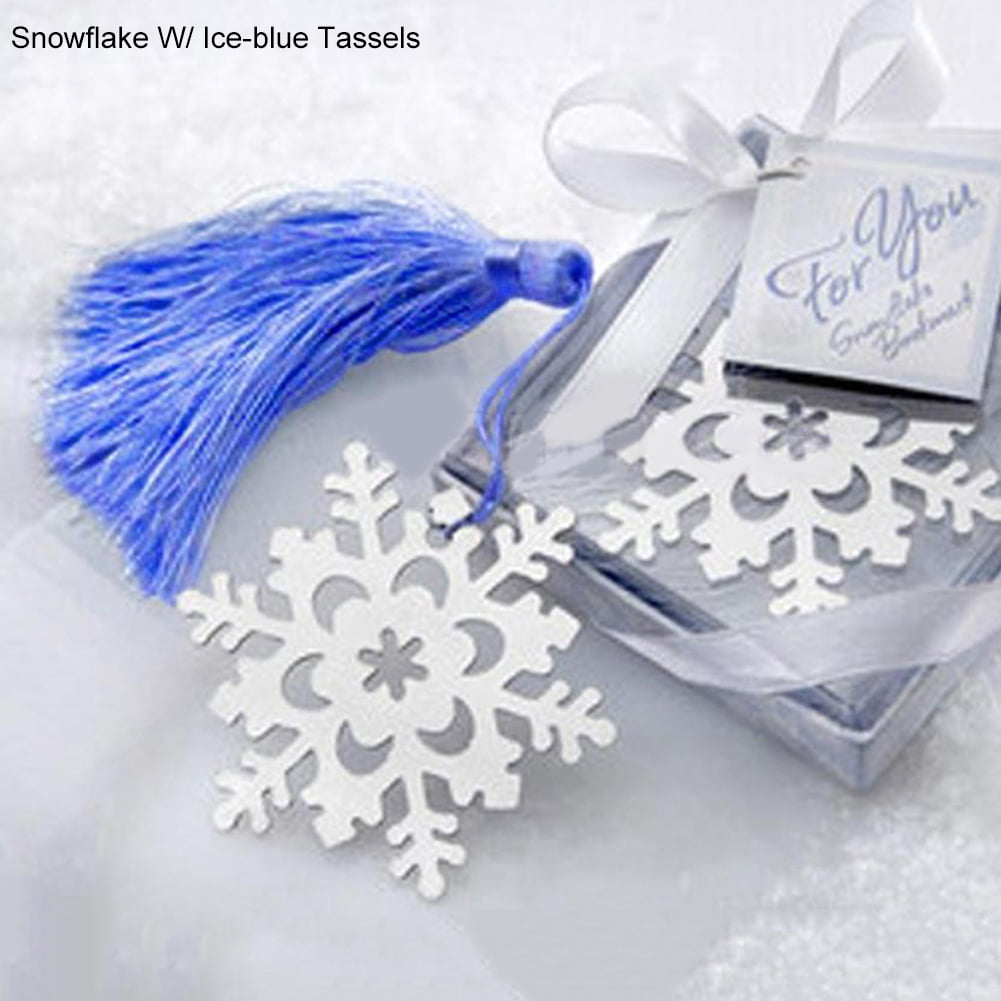 Snowflake Butterfly Stainless Steel Tassel Bookmark Wedding Favor Gift Deluxe 