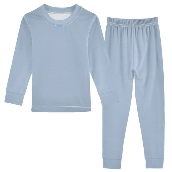 joogoo Lake Blue 2 Piece Long Sleeve Tee and Pants Cotton Pajama Set 5Y