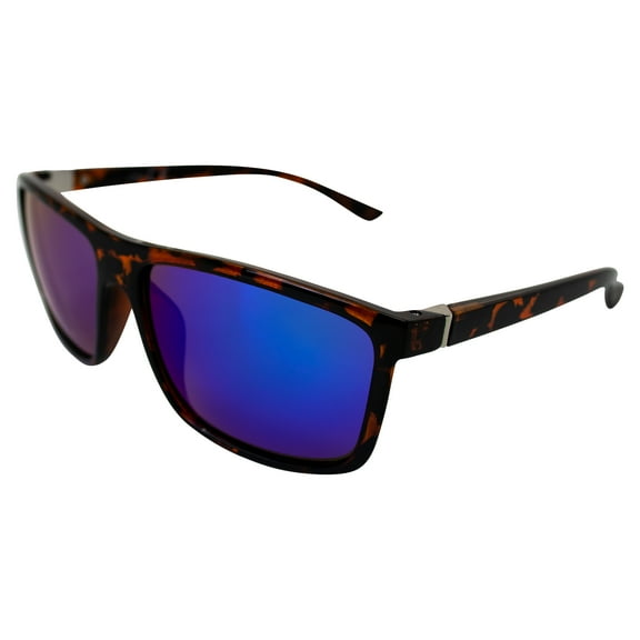 AlterImage Suave Sports Fashion Retro Sunglasses for Men or Women Tortoise Frame w/Silver Metal Accents & G-Tech Green Lenses