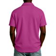 thumbnail image 4 of Men Half Zip Lapel Short Sleeve Polo Shirt Breathable Casual Chest Pocket Lightweight Solid Color Daily Tops L, 4 of 5