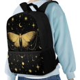 thumbnail image 4 of Uourmeti Butterfly and Moon Pattern Daypack, Large Capacity School Bag 17 Inchs Smooth Zipper Polyester Backpack for Travel Tourism, 4 of 6