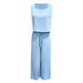 thumbnail image 4 of Two Piece Sets for Women Summer Outfits Round-Neck Sleeveless and Long Pants Casual 2PC Sets, 4 of 5