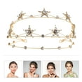 thumbnail image 6 of Mutably Christmas Star Crown Beaded Tiara Costume Hair Prom Crown Wedding Crowns for Birthday Festival Birthday Bridal Hair Accessories Golden, 6 of 10