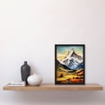 thumbnail image 2 of Swiss Alps Switzerland Oil Painting Snow Capped Peaks Over Idyllic Alpine Meadow Artwork Framed Wall Art Print A4, 2 of 5