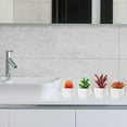 thumbnail image 4 of Fake Succulents Plants Artificial Potted Faux Plant in Mini Square White Pots for Home Office Bathroom Desk Shelf Decor Set of 4(Green), 4 of 5