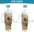 thumbnail image 3 of 40 oz Insulated Stainless Steel Tumbler Double Wall Stainless Steel Tumbler with 2-Way Drinking Butterflies and Lavender Pattern, 3 of 9