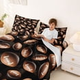 thumbnail image 3 of Castle Fairy Football Print King Sheets 4pcs, Ball Gamer Bedding, Black Brown White,1 Fitted Sheet, 1 Flat Sheet and 2 Pillowcases, 3 of 6