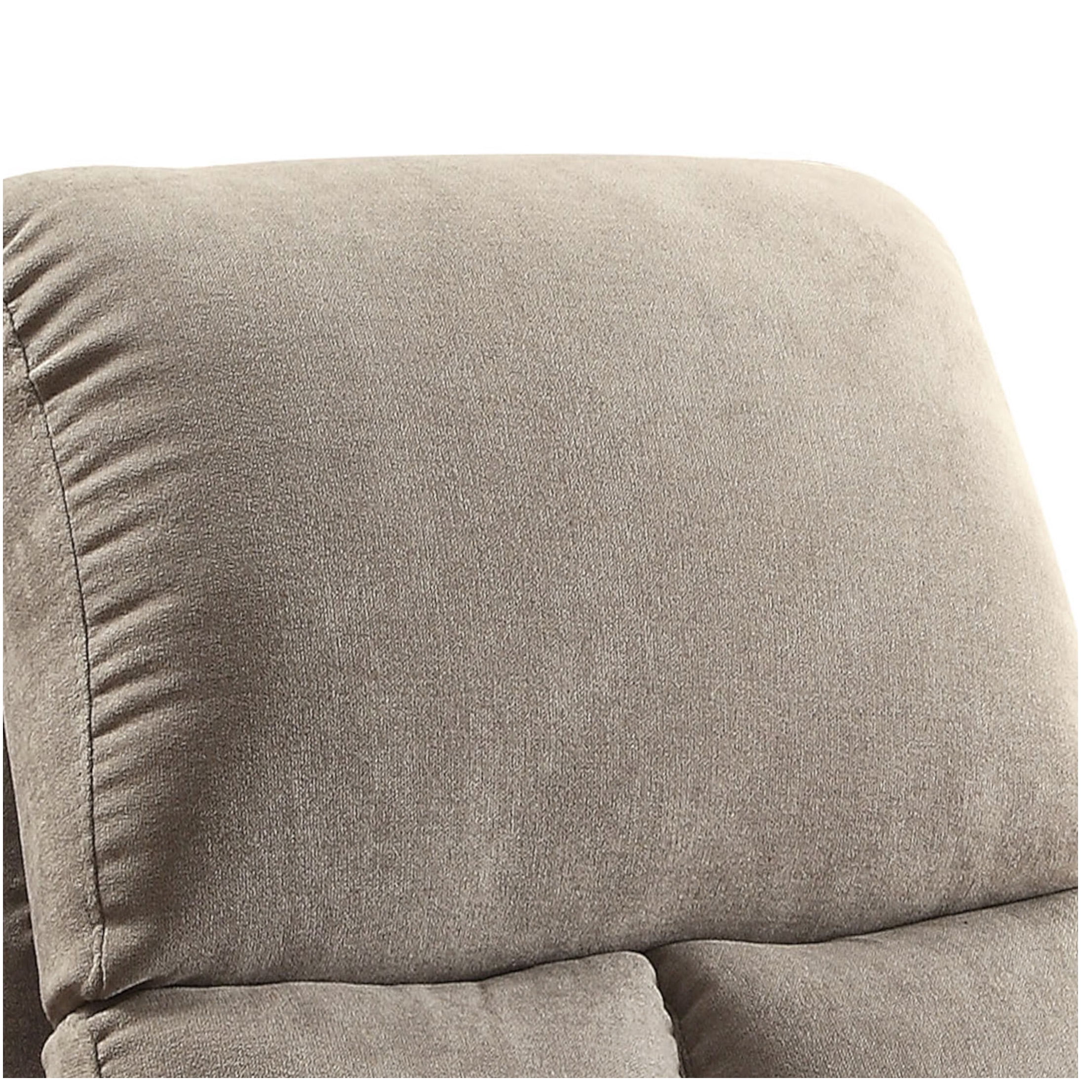 Gray Fabric Recliner Chair with Cup Holder and Smooth Motion Mechanism for Living Room