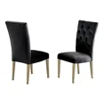 thumbnail image 3 of Velvet Tufted Dining Chair Set of 4, Modern Dining Room Upholstered Chairs, Gold Accent Legs, Black, 3 of 4