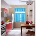 thumbnail image 3 of Set of 3 pieces Kitchen Curtain Blackout K4 Turquoise color Rod Pocket Bathroom Short Window Include Two (2) Tier Panels Linen + One (1) Matching Swag Valance, 3 of 5