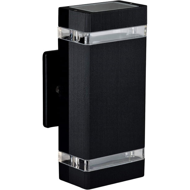 Aplique de pared LED cuadrado para exteriores, el cuerpo principal es un aplique de pared para exteriores impermeable de aluminio, 3000 K, 5 W, 1 paquete (luz blanca cálida)