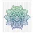 thumbnail image 2 of Ambesonne Lotus Shower Curtain, Mandala Abstract Flower Print, 69"Wx84"L, Shamrock Green, 2 of 4