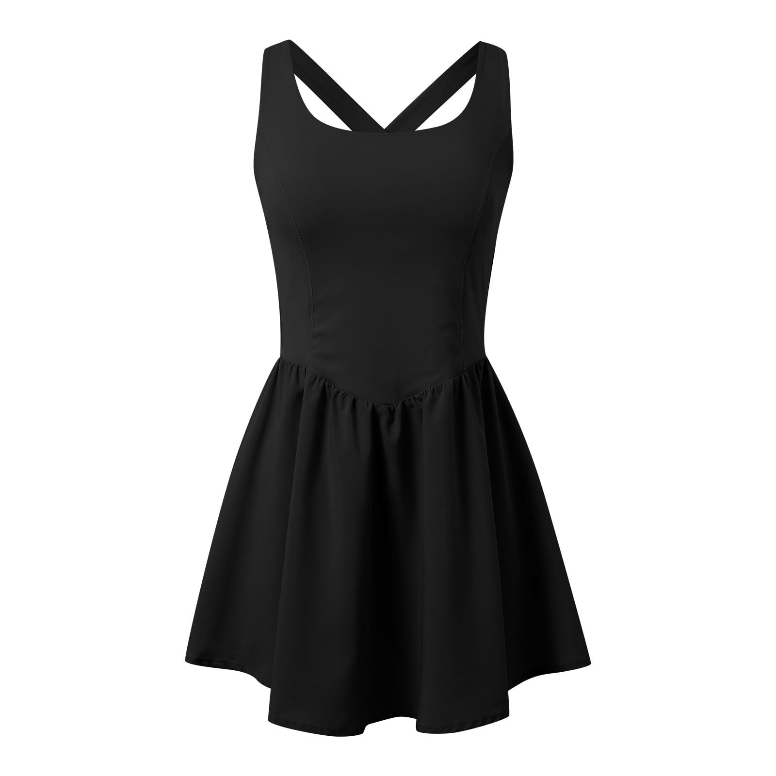 OSOLU Solid Color Tennis Dress With Built In Shorts Bra Adjustable Straps Athletic Dress For Women Summer Active Workout Dress Versatile Sundress Flowy 2025 Elegant Classy Dresses